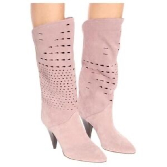ISABEL MARANT Reachi Laser-Cut Suede Boots - Picture 1 of 9
